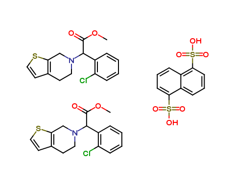 methyl 2-(2-chlorophenyl)-2-(4,5-dihydrothieno[2,3-c]pyridin-6(7H)-yl)acetate heminaphthalene-1,5-di