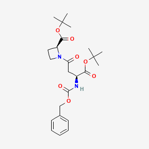 tert-Butyl L-N-(3-Benzyloxycarbonylamino-3-(S)-tert-butylcarboxy-1-oxopropyl-azetidine-2-carboxylate