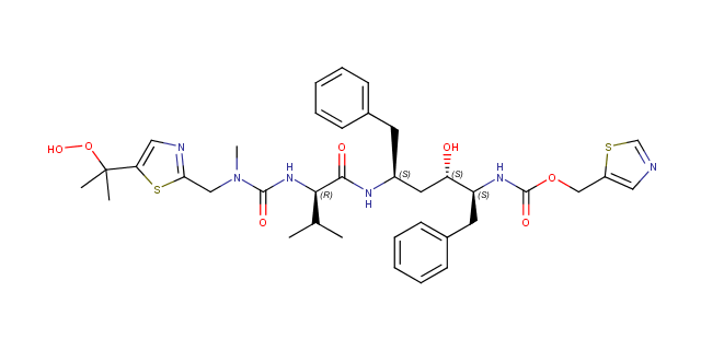 thiazol-5-ylmethyl ((2S,3S,5S)-5-((S)-2-(3-((2-(2-hydroperoxypropan-2-yl)thiazol-4-yl)methyl)-3-methylureido)-3-methylbutanamido)-3-hydroxy-1,6-diphenylhexan-2-yl)carbamate