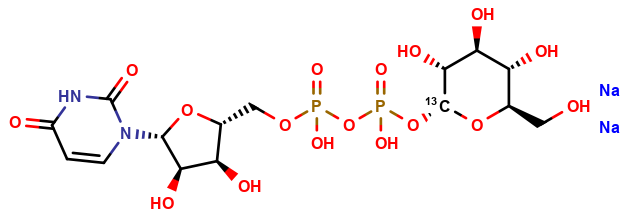 uridine diphosphate-α-D-[1-13C]glucose (disodium salt)